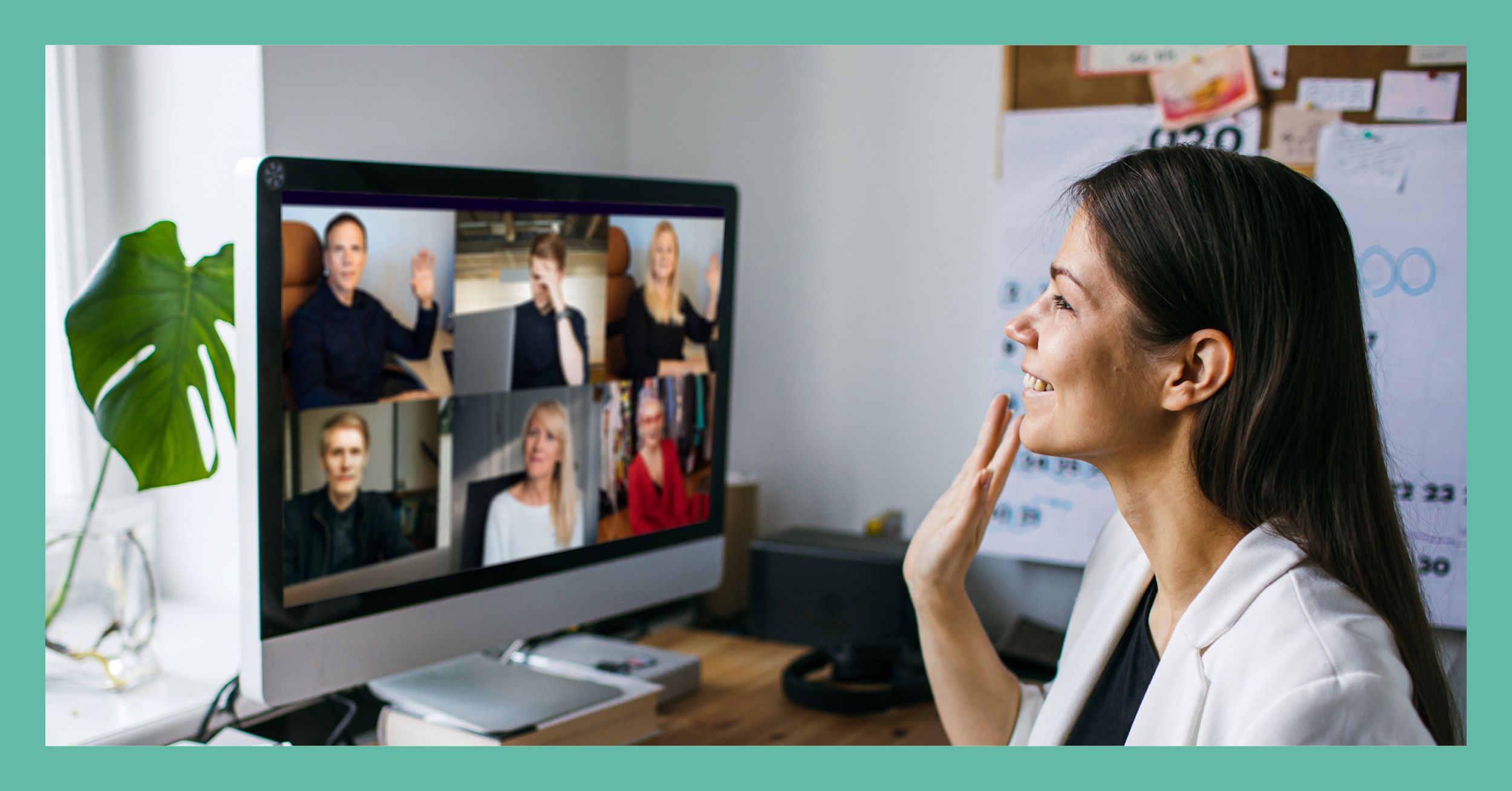 Frau im Online_Meeting | (C) shutterstock / Girts Ragelis
