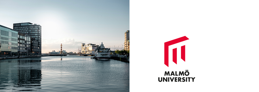 Universität Malmö_Außenansicht und Logo