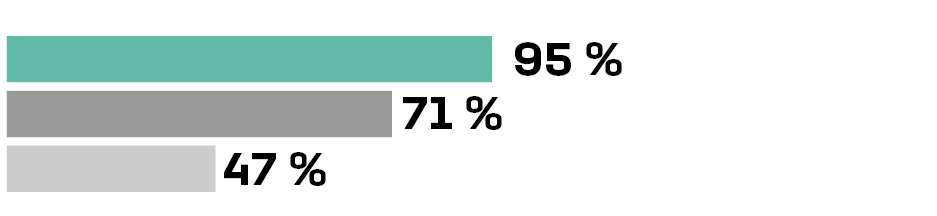 Balkendiagramm 95 % stimmen zu